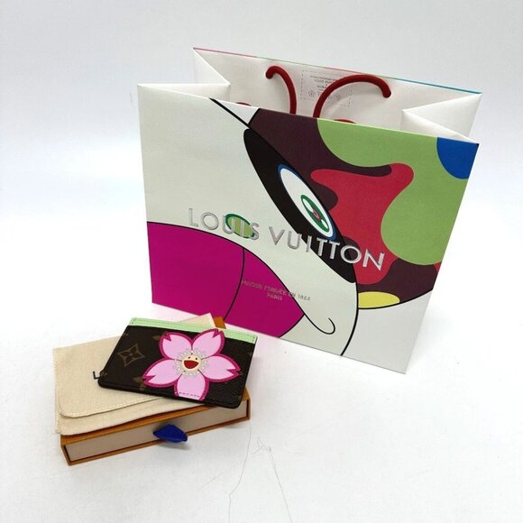 LOUIS VUITTON M13429 Murakami Takashi Porte Cult-Simple Cherry Blossom Card Case - Picture 1 of 12